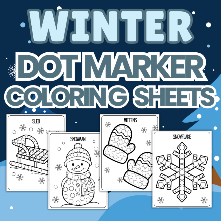 Winter Dot Marker Coloring Pages