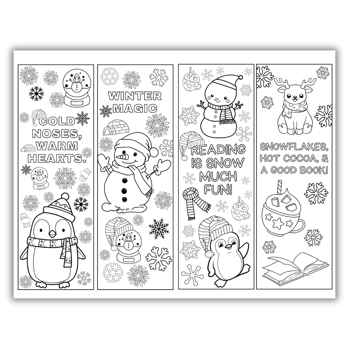 Winter Coloring bookmarks