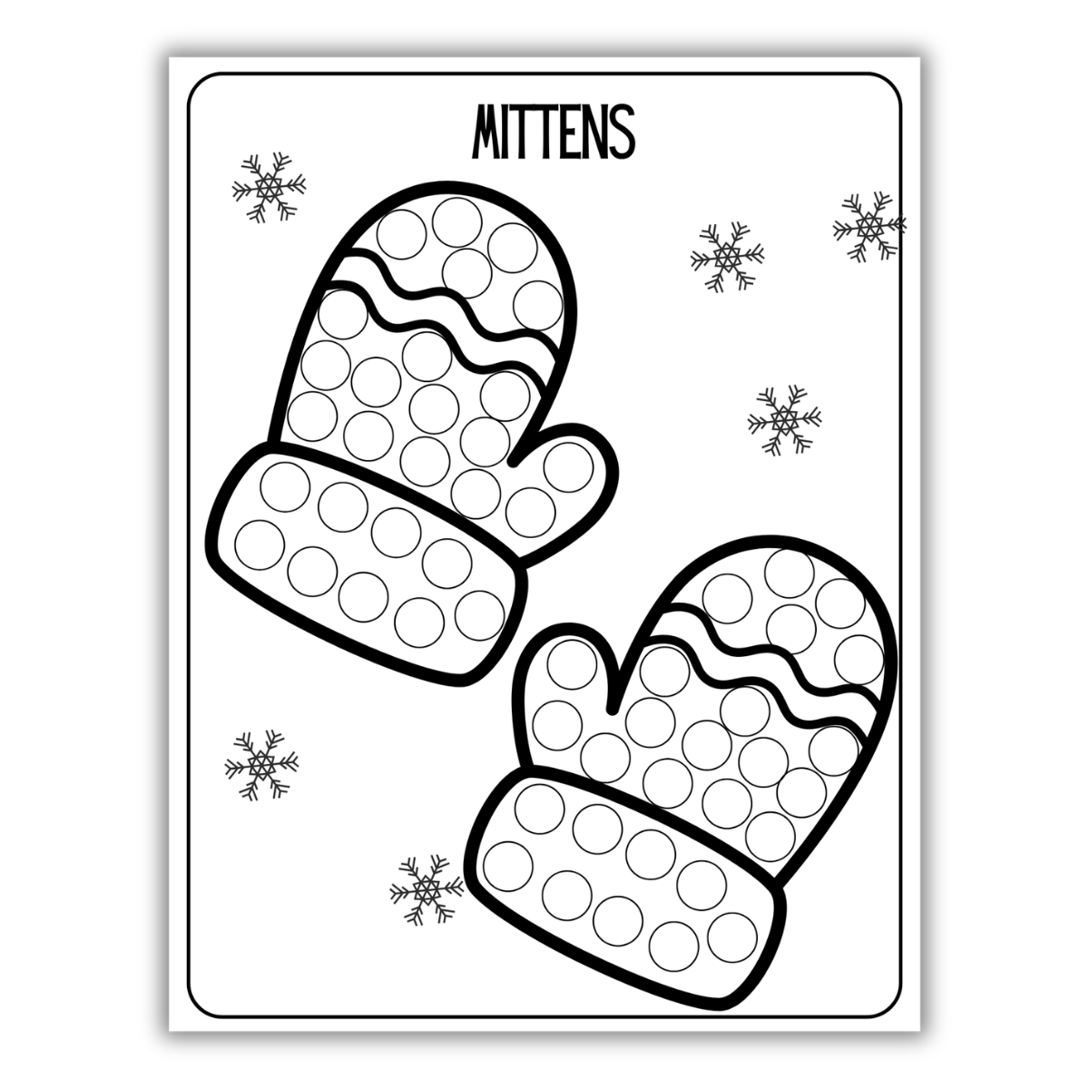 winter dot markers coloring sheets