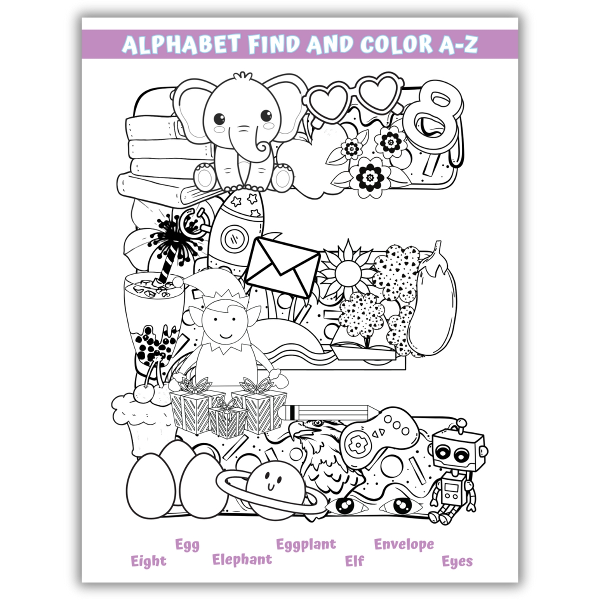 Alphabet Find and Color Pages