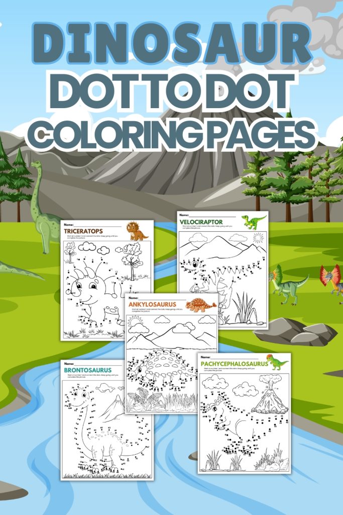 Dinosaur Dot To Dot Coloring Pages