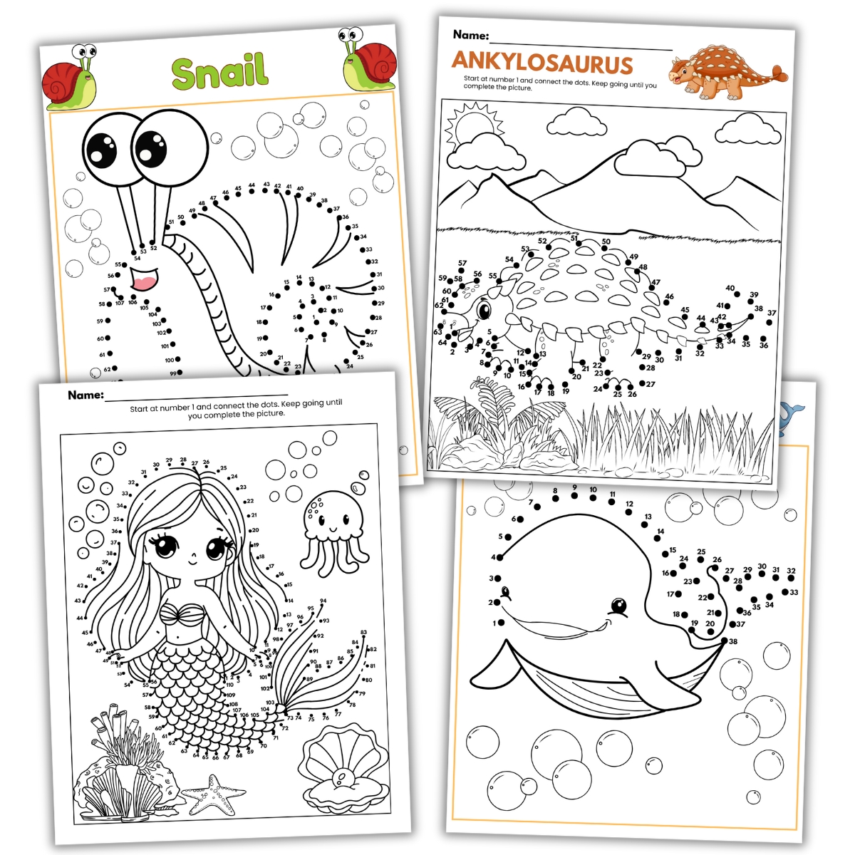 Free Dot to Dot Coloring Pages
