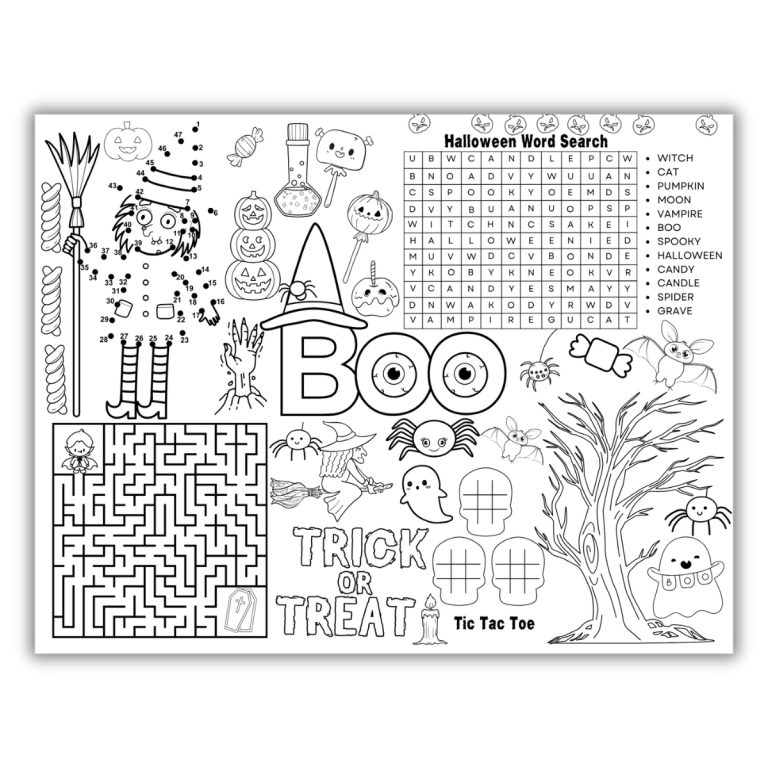 Halloween Activity Placemats