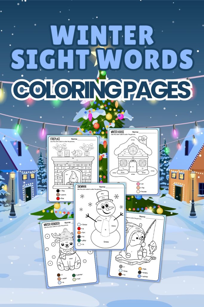 Winter Sight Words Coloring Pages