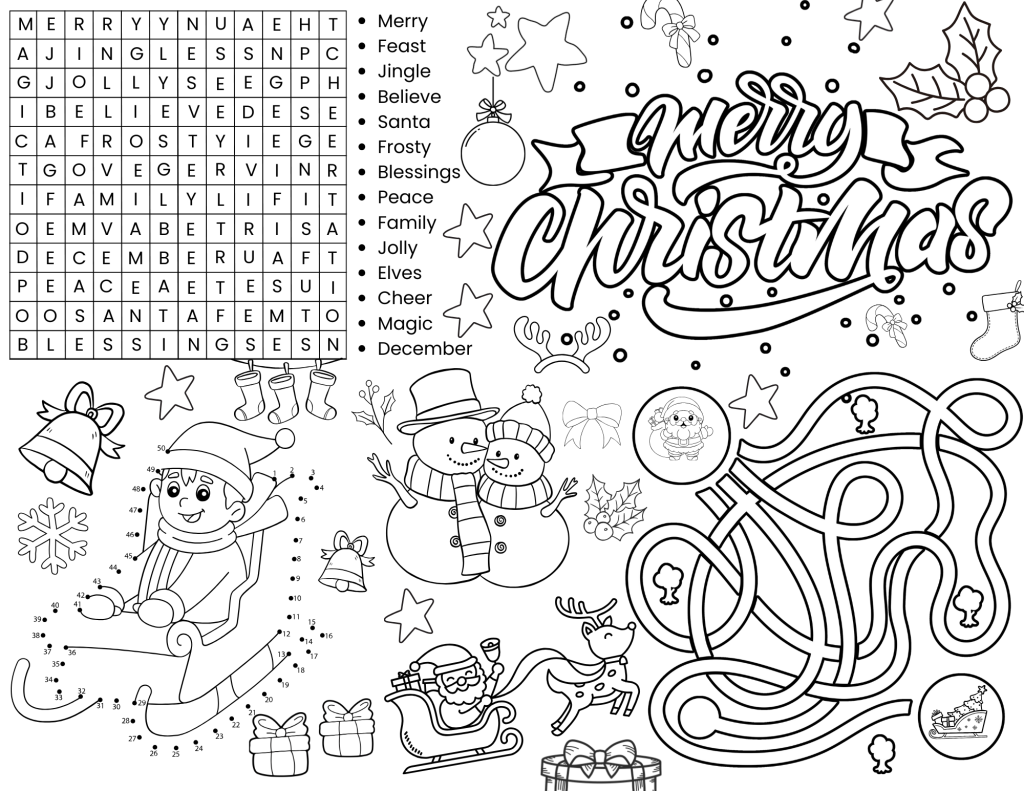 Christmas Activity Placemats