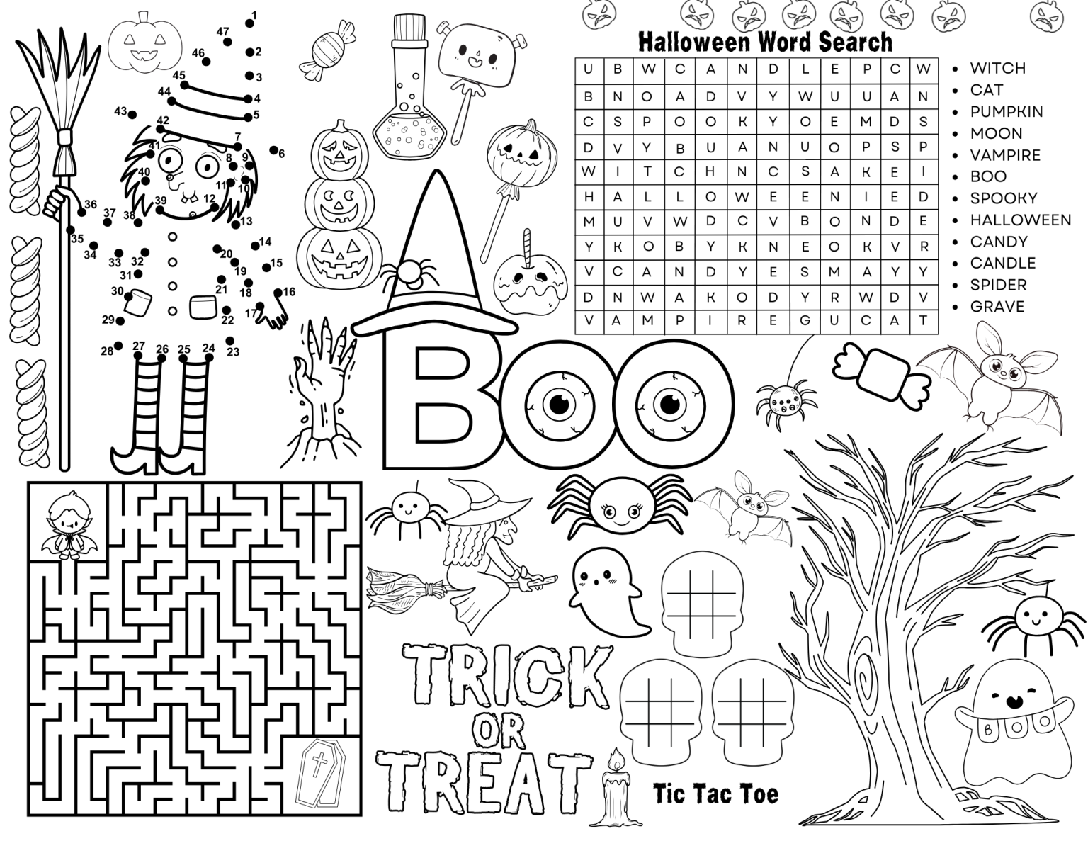 Free Activity Placemats for Kids - Fun Coloring Sheets