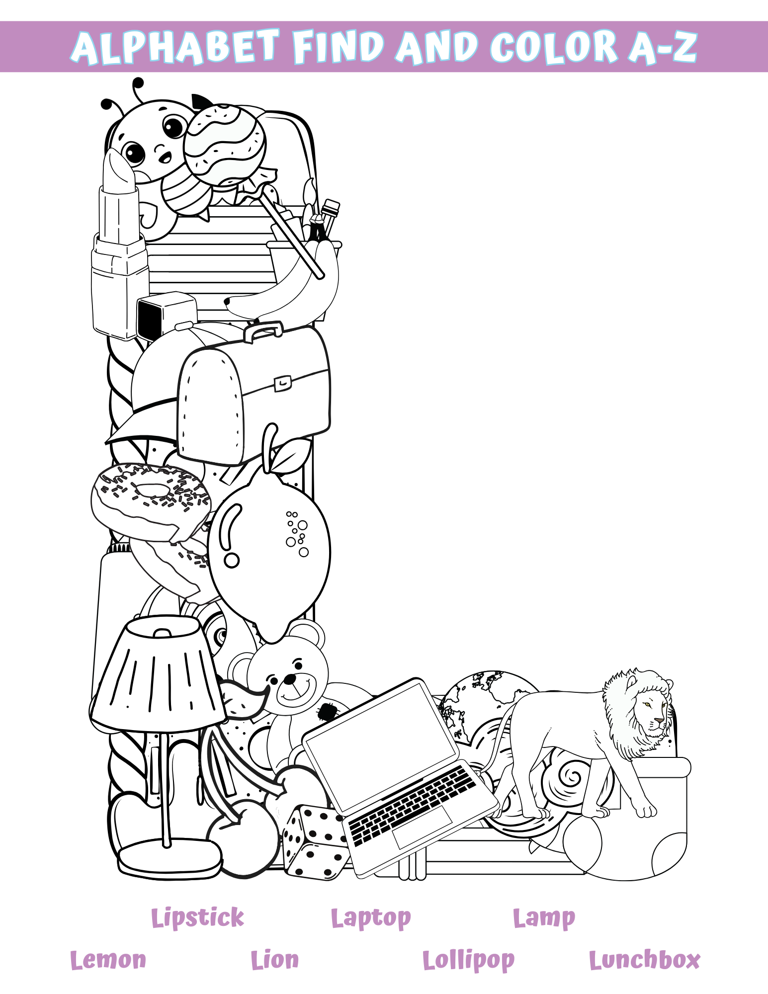 Alphabet Find and Color Pages - Fun Coloring Sheets