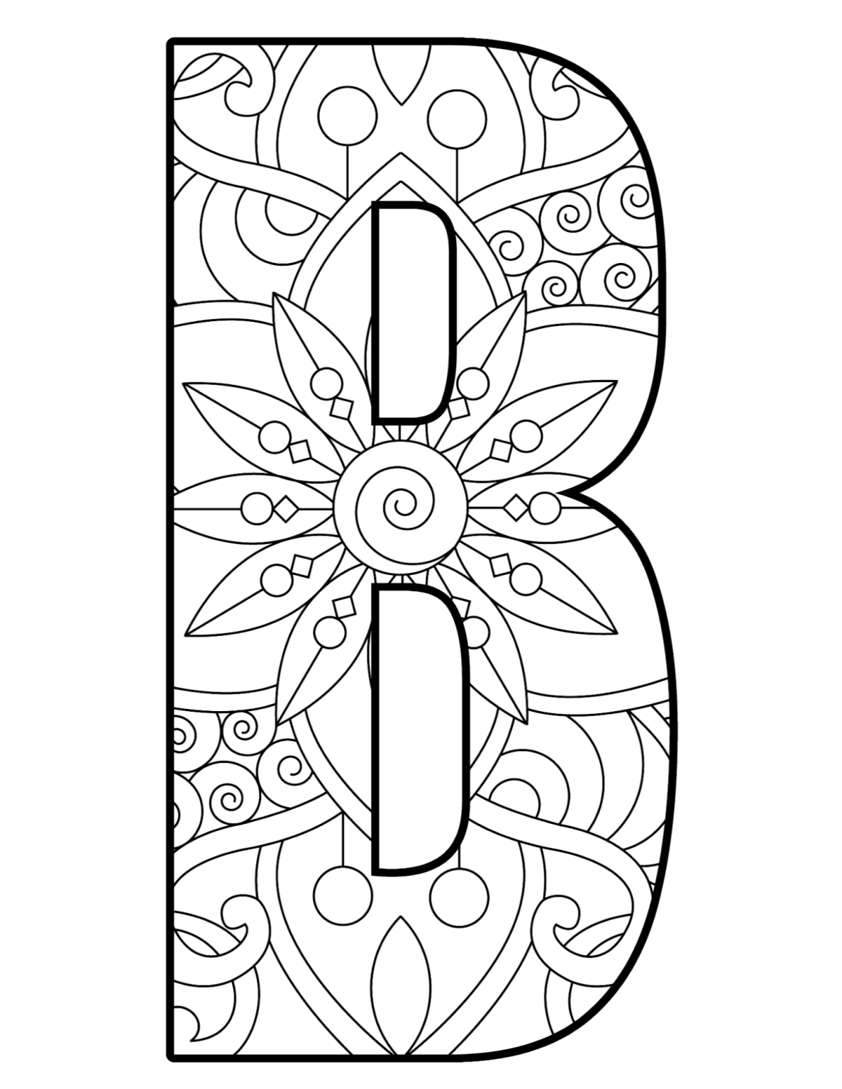 Mandala Alphabet Coloring Pages - Fun Coloring Sheets