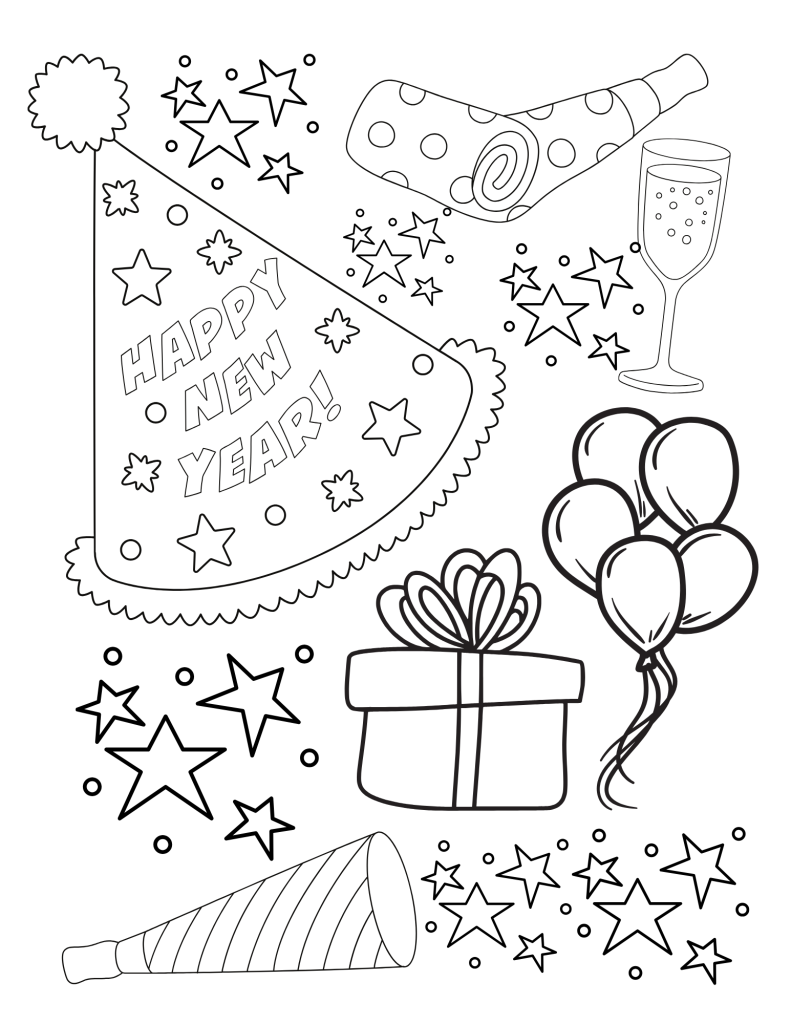 Happy New Year Coloring Pages 10
