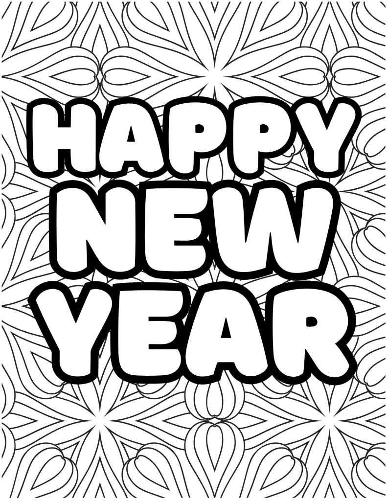 Happy New Year Coloring Pages 3