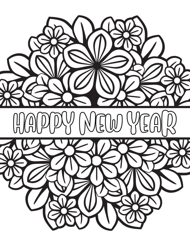 Happy New Year Coloring Pages 4