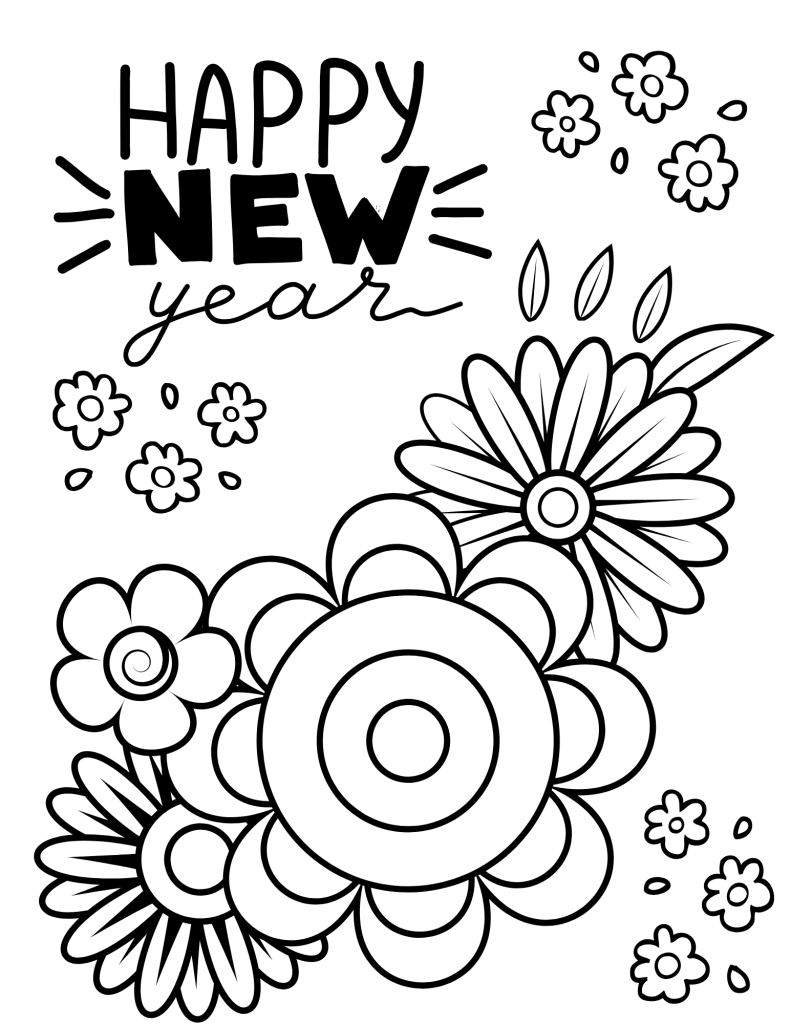 Happy New Year Coloring Pages 6