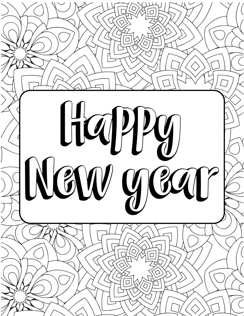 Happy New Year Coloring Pages 7