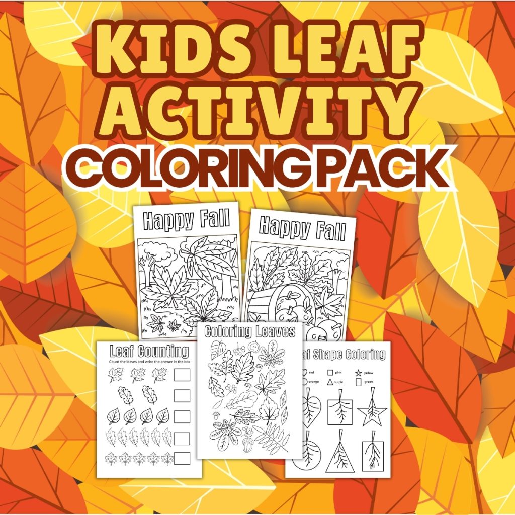 Kids Leaf Activity Coloring Pack