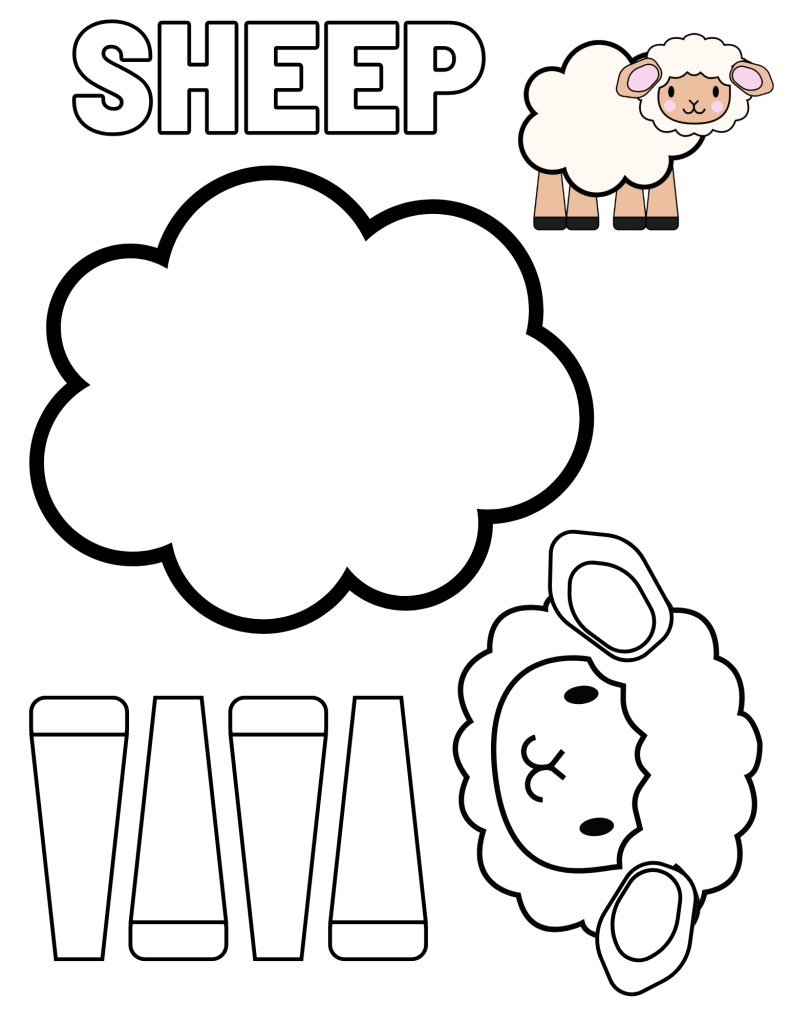 Cut Paste Color Sheep