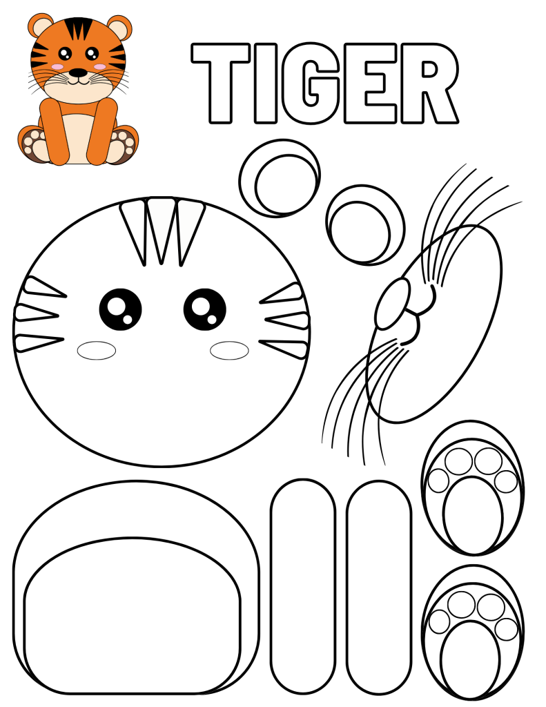 Cut Paste Color Tiger