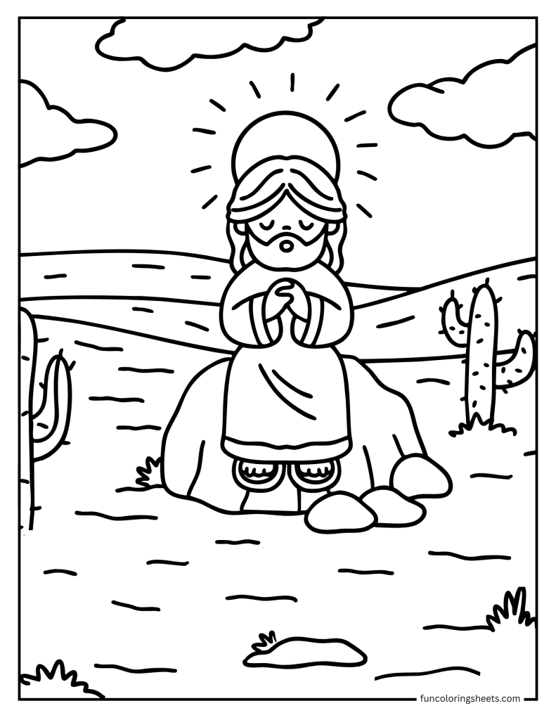 Jesus Praying in the Mountain
