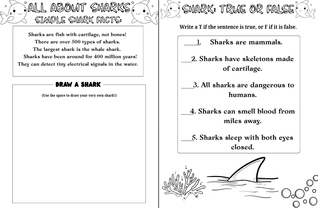 Shark Activity Sheet 1