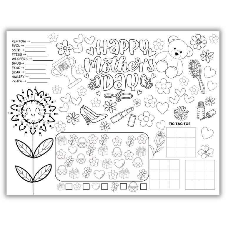 Mothers Day Activity Placemats