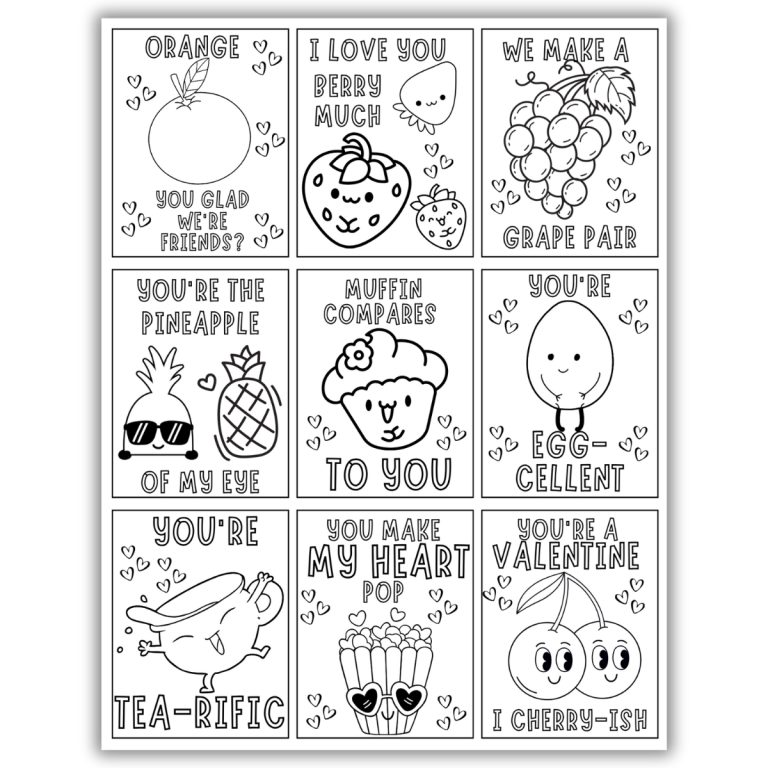 Valentines Coloring Cards