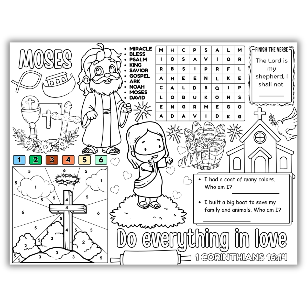 Bible Activity Placemats