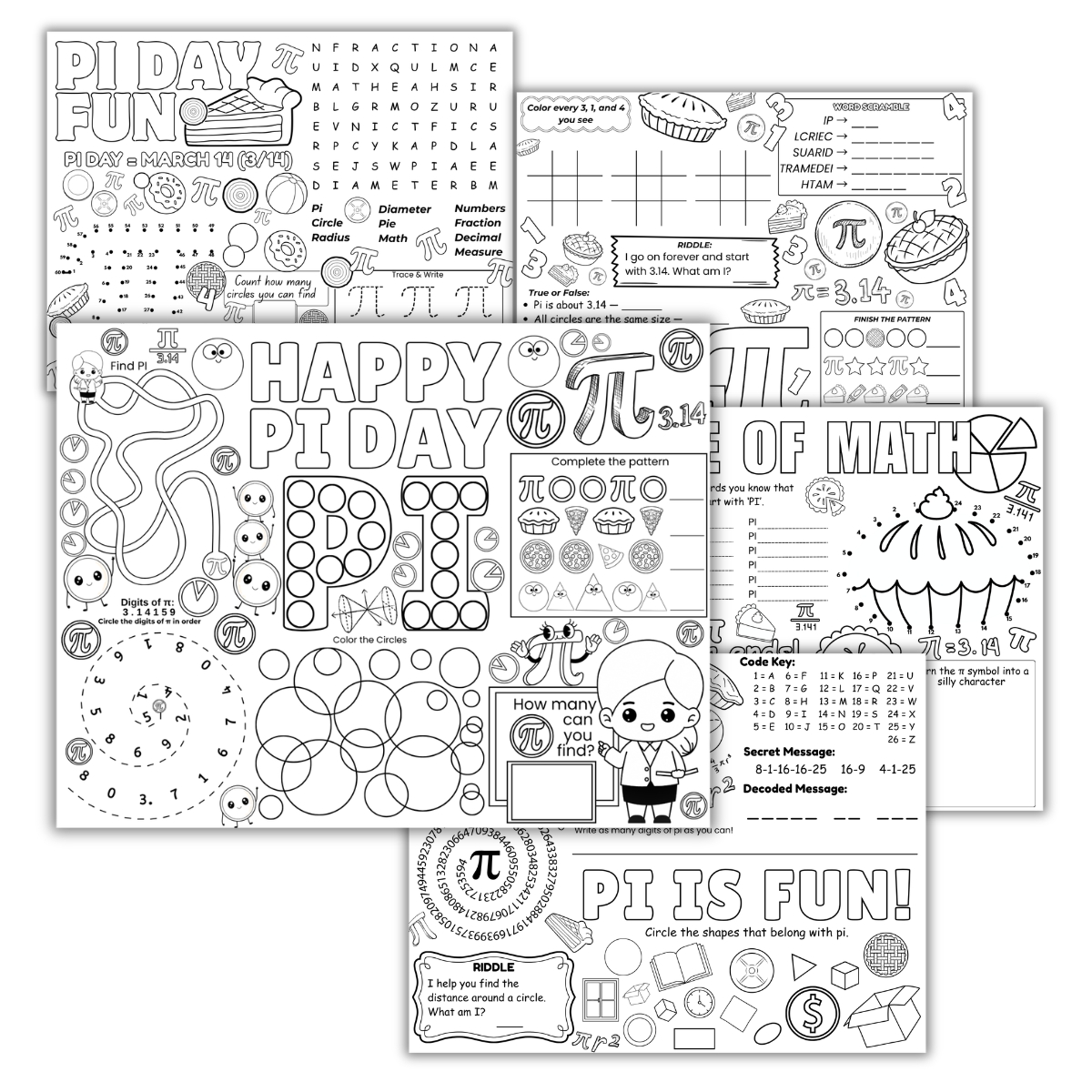 PI Day Activity Placemats