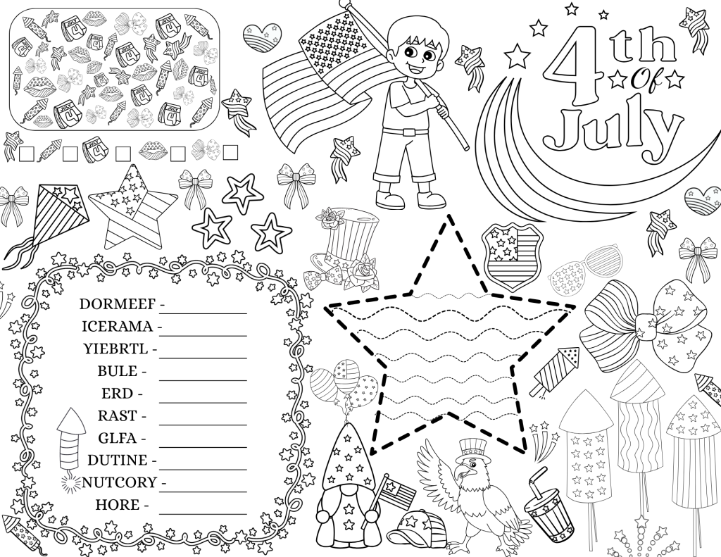4th of July Activity Placemat