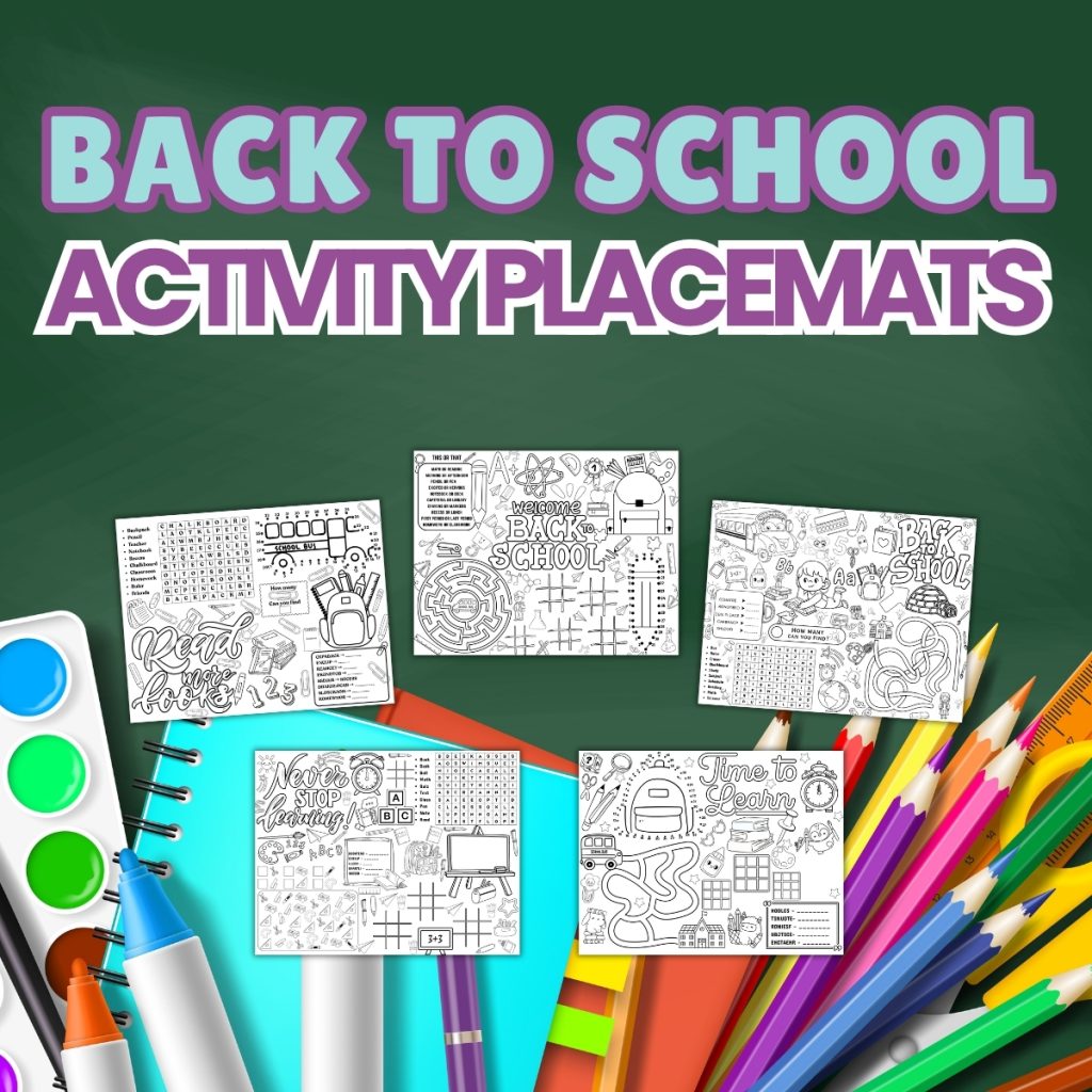 Back to School Activity Placemats