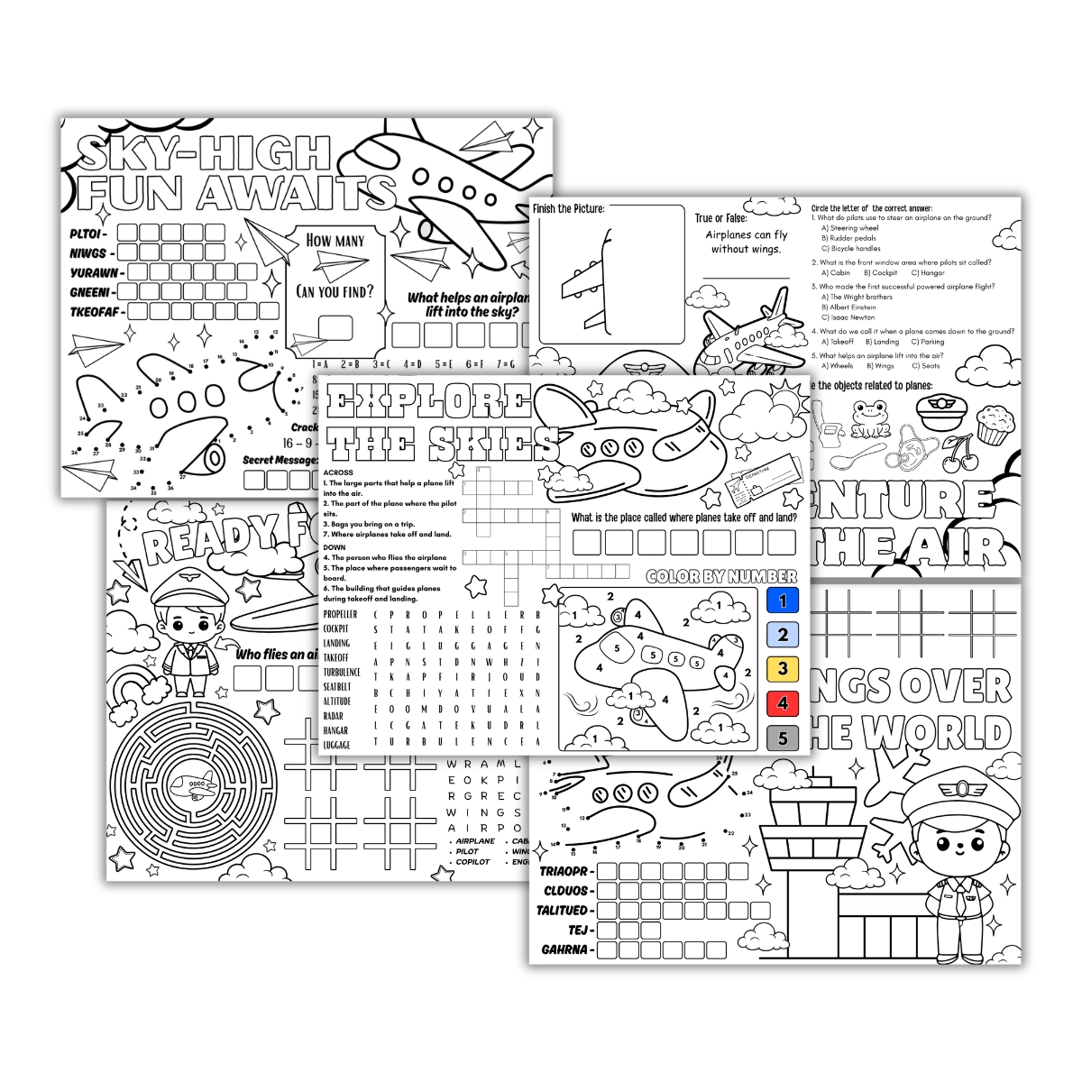 Planes Activity Placemats