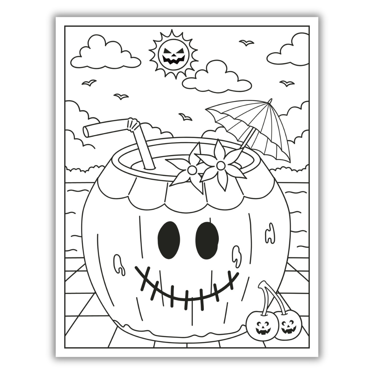 Summerween Coloring Page