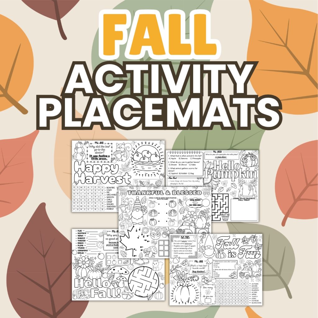 fall activity placemats