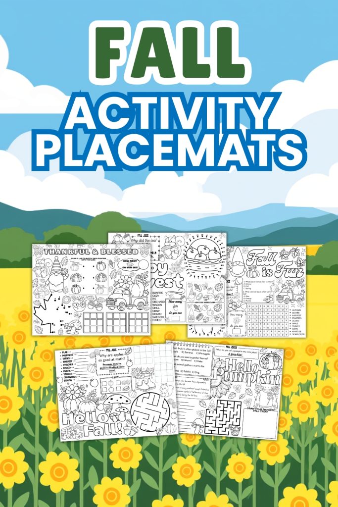 fall activity placemats