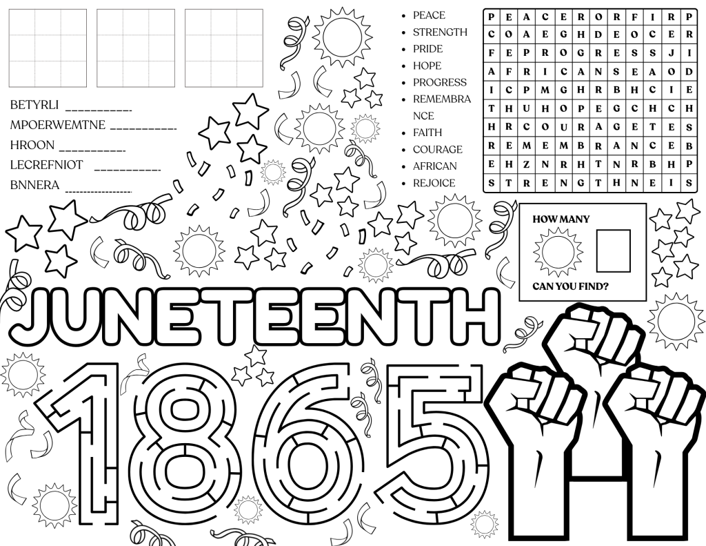 Juneteenth Activity Placemats 2