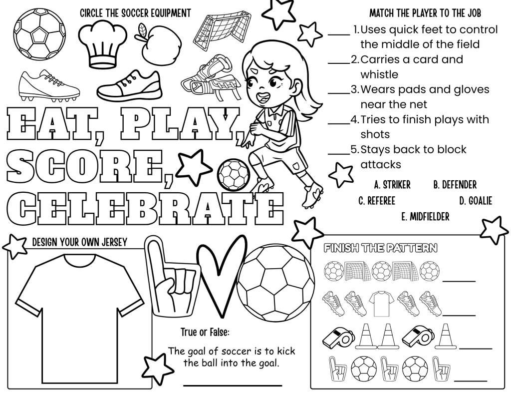soccer activity placemat 3
