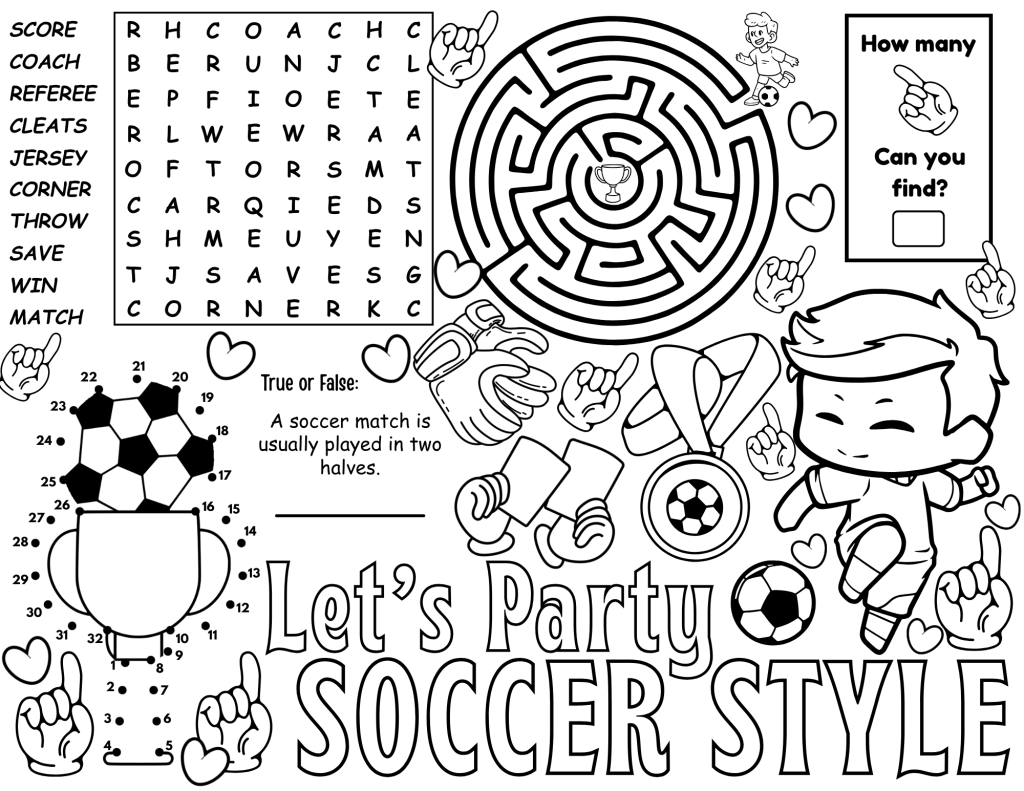 soccer activity placemat 4