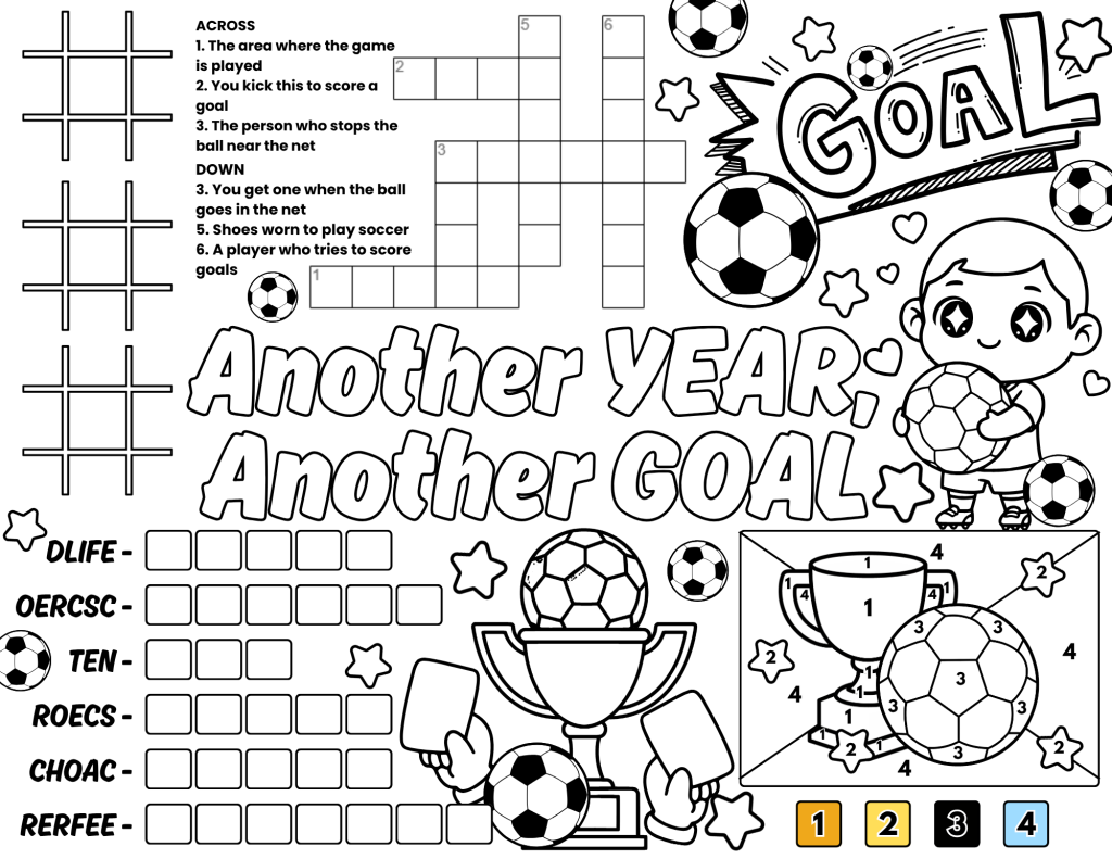 soccer activity placemat 5