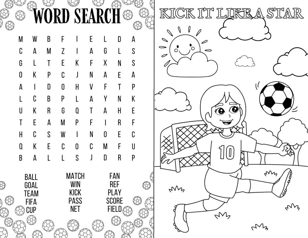 world cup activity booklet word search