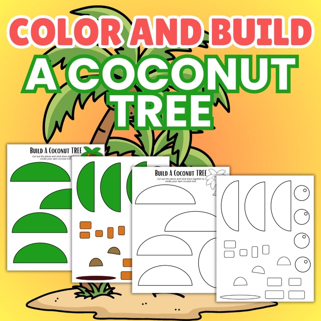 Color and Build a Coconut Tree