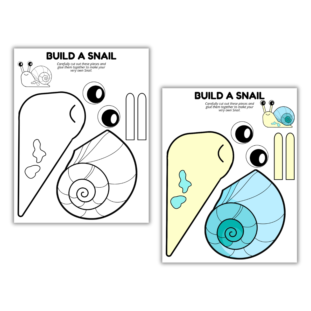 Color and Build a Snail