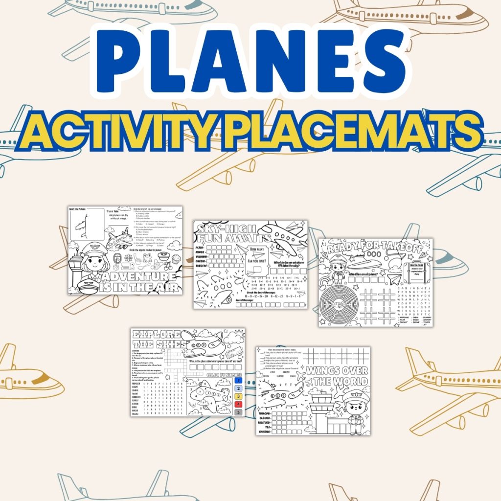 Planes Activity Placemats