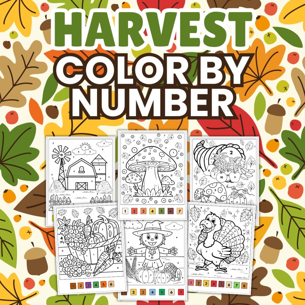 Harvest Color By Number Pages