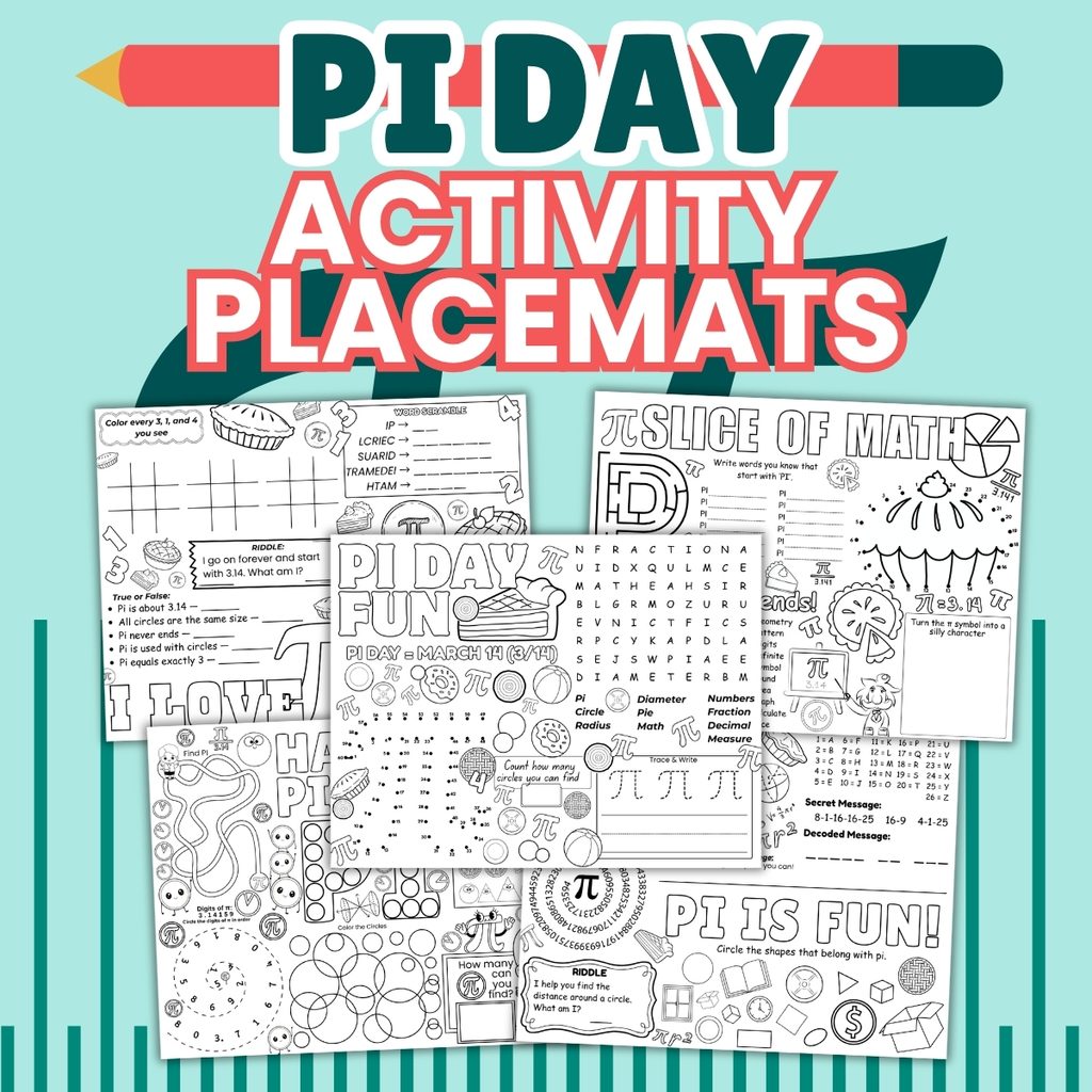 PI Day Activity Placemats