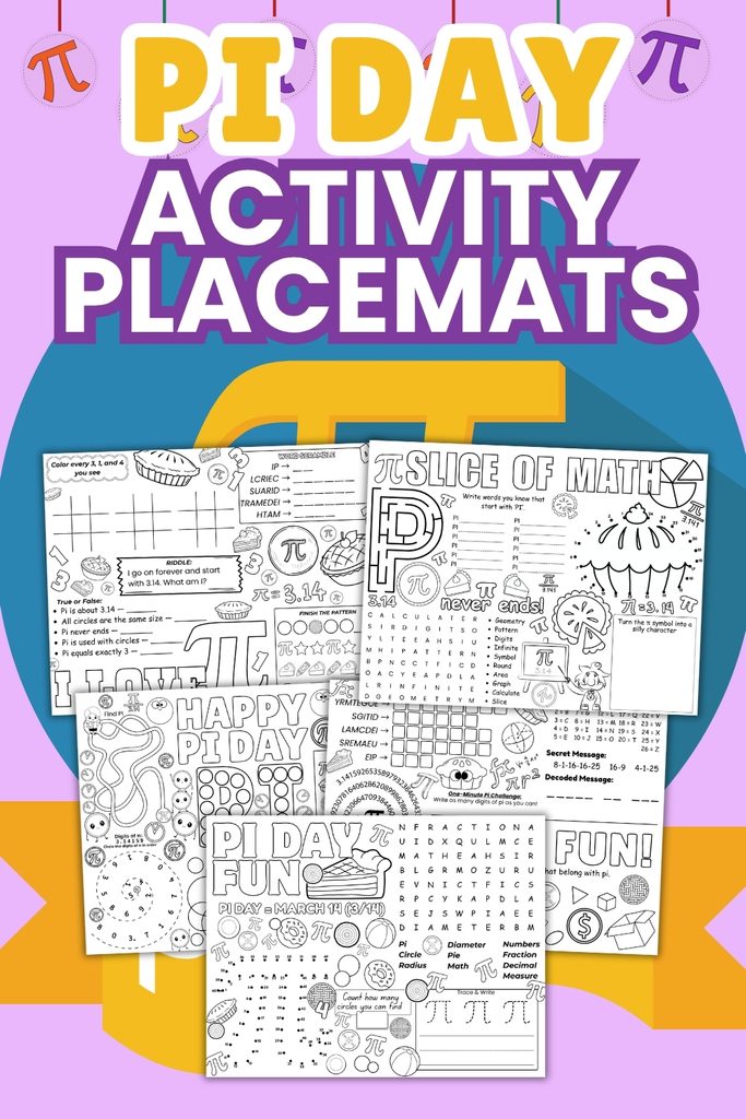 PI Day Activity Placemats