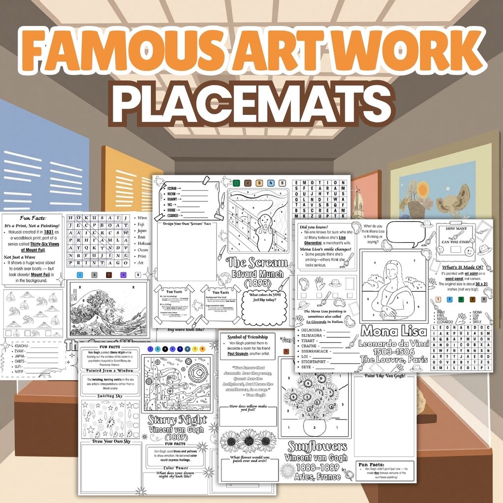 Famous Art Work Placemats