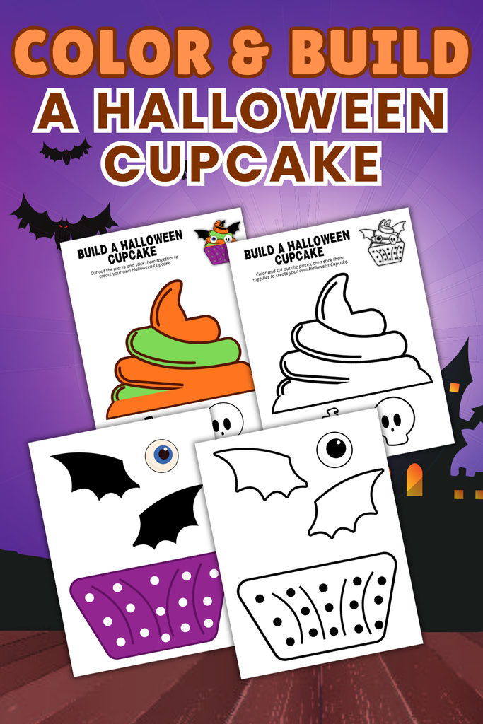 Color and Build Halloween Cupcake