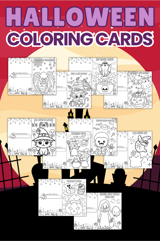 Halloween Coloring Cards