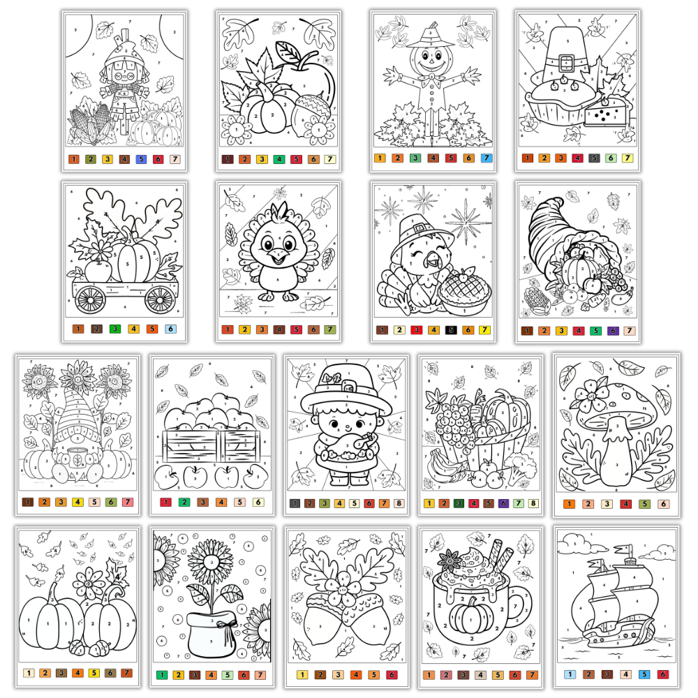 Thanksgiving Color By Number