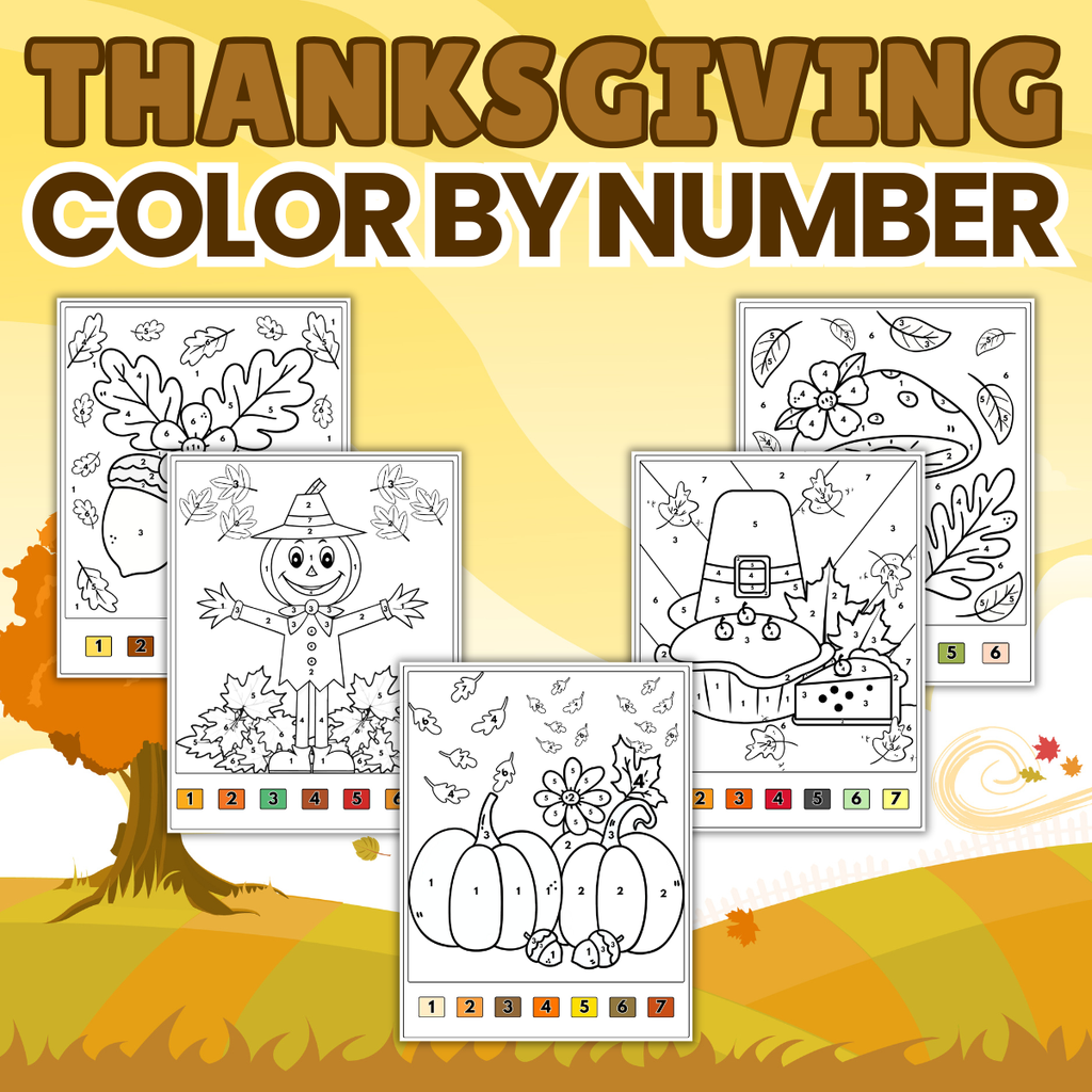 Thanksgiving Color by Number Pages