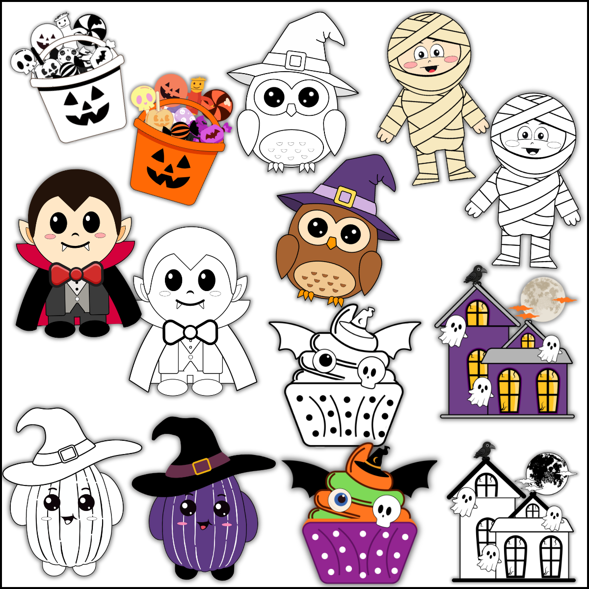 Color and Build Halloween Crafts