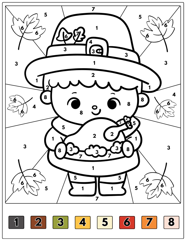A cute child wearing a pilgrim hat holds a small turkey while dressed for Thanksgiving.
